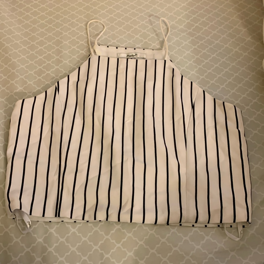 Papaya Cropped Striped Tank - Size S